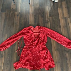 F21 polka dot wrap dress